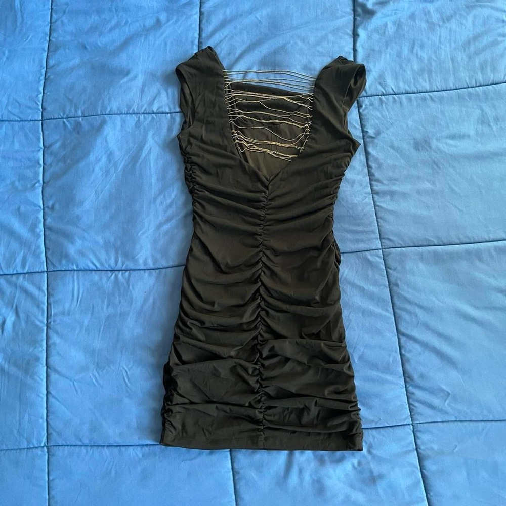 by & by Black Ruched Backless Dress